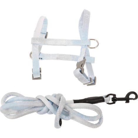 Chaleco para gatos con correa para jugar y hacer ejercicio, 2 unidades, arnés de poliéster azul (1/5)