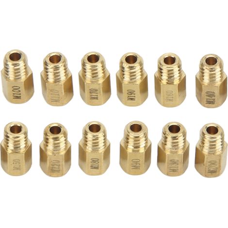 Satz mit 12 Hauptvergaserdüsen 90-200, hochbelastbare, vergoldete Metalldüsen für Mikuni VM TM TMX (1/5)