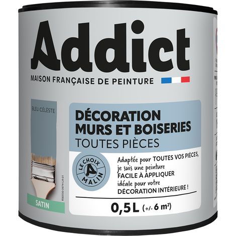 Peinture Addict Métal & Bois Satin Bleu Peinture Multi-supports Satinée - Addict