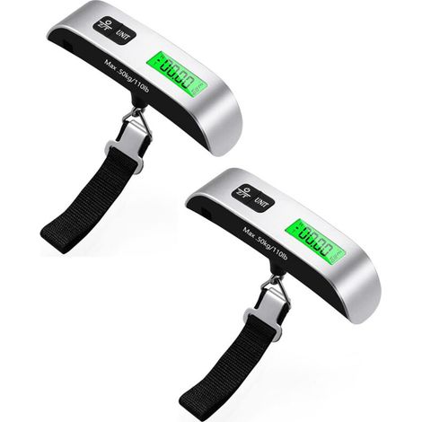 Two Electronic Luggage Scale, Portable Travel Suitcase Scale, Temperature Measurement Function, Tare Function MAX 50 kg/ 110lb for Travel (1/5)