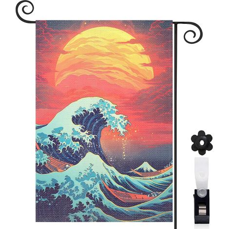 Drapeau de jardin extérieur décoration extérieure toile durable double face 30 x 45 cm pour porche et cour (1/5)