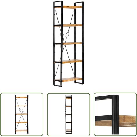 Bibliothèque à 5 niveaux 60x30x180 Bois de manguier solide (1/5)