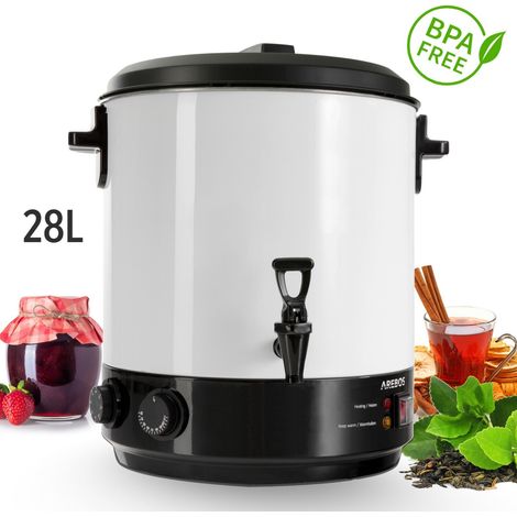 AREBOS Automatic Canning Machine 1800 W Canning Pot 28 L with Timer, Thermostat & overheating Protection stepless Temperature Adjustment 30-110 °C Timer 20-120 min.