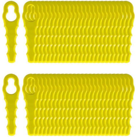 50 Ersatzmesser für Ryobi Rasentrimmer, doppelt gezahnte Messerköpfe RAC155 RAC157 RAC158