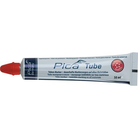 Pennarello PICA CLASSIC 575 rosso in tubetto da 50 ml per superfici ruvide e permanenti.