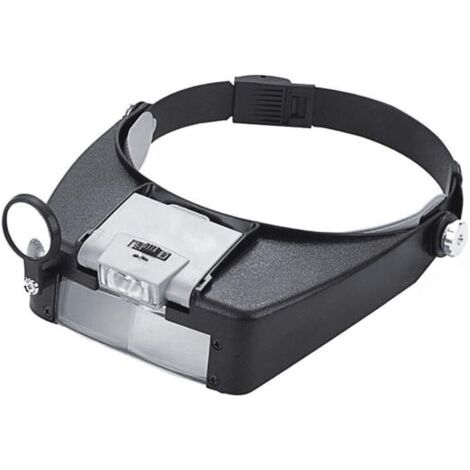 Casque loupe mains libres avec éclairage LED pour horlogers, destiné aux bijoutiers, horlogers et lecteurs. (1/4)