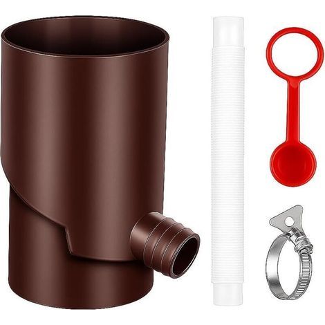 Deviatore per acqua piovana rotondo in plastica da 10 cm, tubo regolabile per raccolta, irrigazione e acquario (1/4)