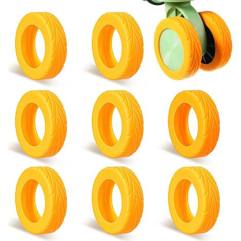 couvre-roues de valise, protections de roues en silicone antibruit pour roues multidirectionnelles de 5 à 6 cm, valises de voyage résistantes à l'usure, protection de roues, orange, classique (1/5)