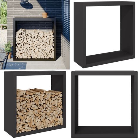 vidaXL Portant de bois de chauffage noir 100x40x100 cm acier (1/5)