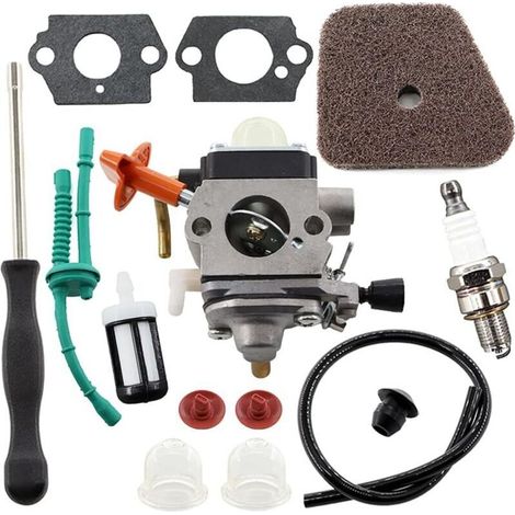 Vergaser-Reparatursatz für Stihl FS87 FS90 FS100 FS110 FS130 HL95 HL100 HT100 HT101 KM90 KM100 KM110 SP90, Teilenummer 4180-120-0610, inklusive Luftfilter und Schraubendreher.