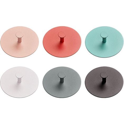 Lntyq Crochet Adhesif Salle de Bain, 6 Pièces Crochets Auto-Adhésifs Sans Clous Coloré Imperméable Antirouille Crochets Muraux pour Salle de Bain Cuisine Bureau (1/5)