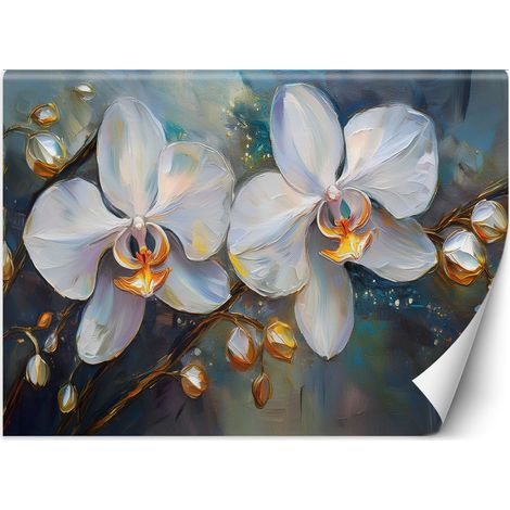 Fototapete Orchideen Weiße Blumen 100x70 cm