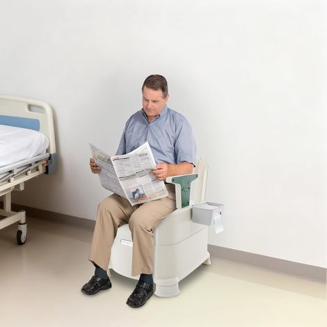 Mobiles Toilettenstuhl, Toilettenstuhl Für Senioren höhenverstellbar 220lbs (Grün) Tragbare Toilette mit Nachtlicht( Sensing Licht) und Griffen, Sitzhöhe 18.82in Nachtkommode, für Senioren, Behinderu (1/5)