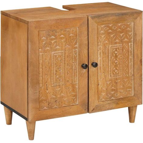 Gabinete de Baño con puerta Marrón claro 62 x 33 x 58 cm vidaXL