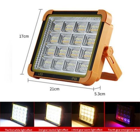 Projecteur de Chantier - - 10000W - LED Rechargeable - Étanche - 4 Niveaux de Gradation (1/3)