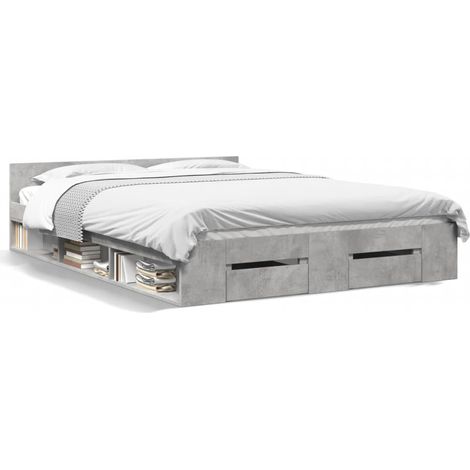 Maison Exclusive - Giroletto Cassetti Grigio Cemento 140x190 cm Legno Multistrato