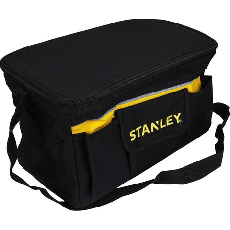 Schwarze Werkzeugtasche aus strapazierfähigem Polyester mit Schultergurt (1/5)