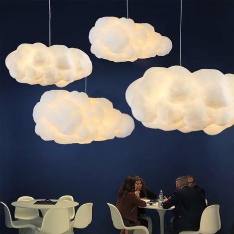 Simulation Nuage Pendentif Lumière Creative Coton Nuage Lustre Plafonnier Nuage Décoratif Plafonnier Pendentif(4020CM) (1/4)