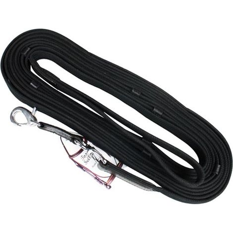 Bleu - Longia pour chevaux avec garniture en cuir 8 m (1/4)