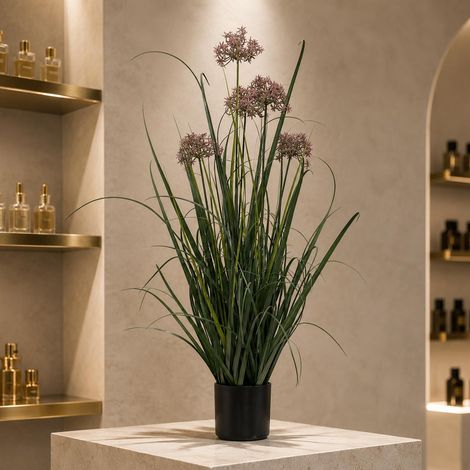 95cm Artificial Grass Plant Potted with Flower Detail (1/5)