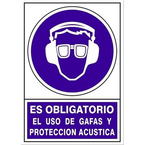 señal 624 plast.295x210''ob.gafa/p.acust'' es obligatorio uso gafas y prot.acustica (1/2)