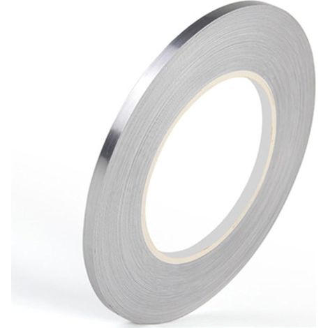 Ruban en film 5 mm x 50 mètres, ruban décoratif  argent brossé ruban adhésif miroir pour détails mur d'accent arts graphiques garniture de bateau murs