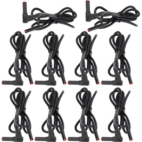 10 jeux de cordons de test pour multimètre, fiche de 4 mm, adaptateur banane J.70018, noir (1/5)
