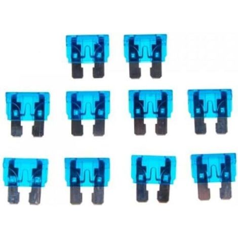 10 Stück 15A 32V Standard-Flachsicherungen für Auto, Motorrad, mittlere Größe, blau