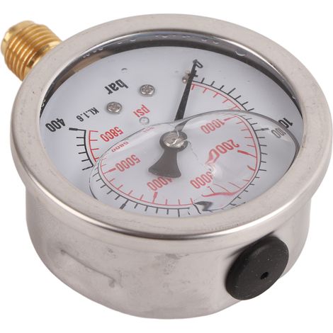 Raccord de test pour flexible hydraulique, connecteur M162‑BSP1/4 + manomètre 0400BAr 6000PSI, flexible de 1,5 m (1/5)
