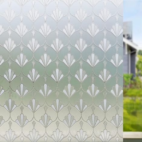 Fenster-Privatsphärenschutzfolie, Sonnenschutz, Milchglasfolie, kleberfrei, Glas-Aufkleber, Folie für Esstisch, Fensterdekoration für Zuhause, 45 cm x 200 cm (1/5)