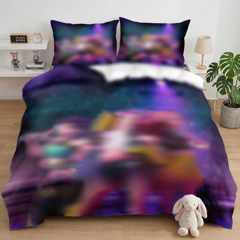 Parure de lit pour enfant, Bettwäsche 135x200 cm + Taies d'oreiller 80x80cm 100 % microfibre de poly, Avec Fermeture Éclair, Ensembles de Literie en Microfibre douce Pour Enfants et Adultes(B) (1/4)