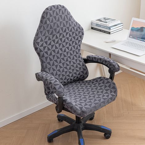 Housse de Chaise de Jeu avec Housse d'accoudoir Housse Chaise Gaming Extensible avec Zip Housse Fauteuil de Bureau Gamer Couverture Chaise d'ordinateur Pivotante Gris (1/5)