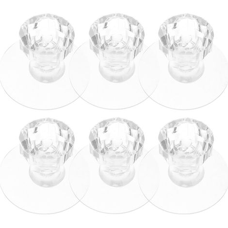 6pièces Crochets Muraux Transparents Autocollants Crochets Solides Étanches sans Perçage Fixation sans Trace pour Salle de Bain Cuisine Salon Support Chapeaux et Accessoires (1/5)
