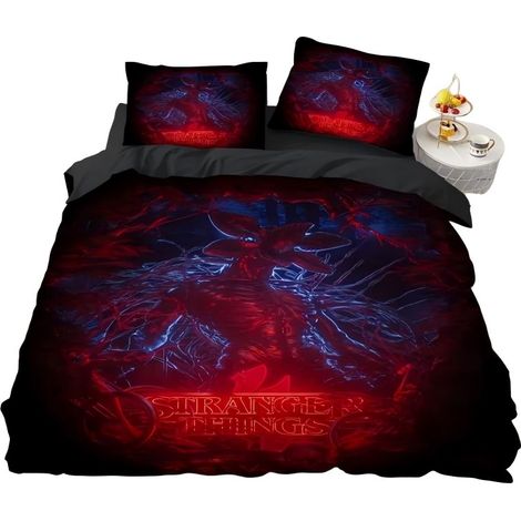 Housse de couette Stranger Things 140x200cm, polyester imprimé, pour chambre (1/2)