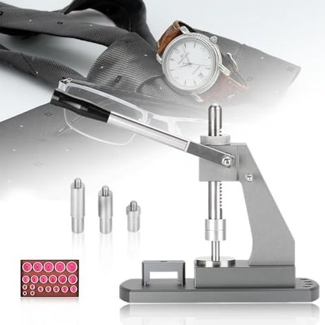 Ensemble de Presse Montre, kit d'outils réparation Montre avec 20 Matrices pressage, boîtier Universelle/kit - (1/5)