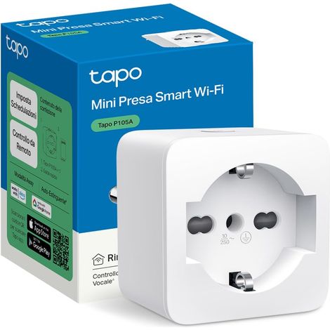 Tapo Presa Smart Italiana, WiFi Intelligente, Timer per Presa Elettrica, Controllo Vocale, Funziona con Alexa, Controllo Remoto Tramite APP, Tipo L fino a 10A, Tapo P105A (1/4)