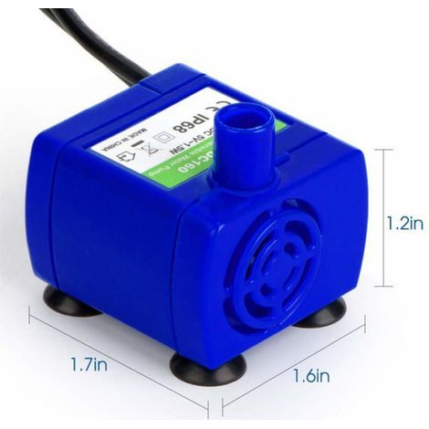 Pompe À Eau - LED Bleue - Auto Arrêt Sécurisé - Câble USB 1,8 M - Pour Fontaine À Eau Animale - 5 V - ABS - 1 Unité (1/5)