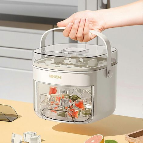 Seau à glaçons 2 48 cavités 2 en 1 avec couvercle pour camping (1/4)