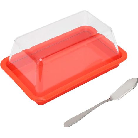 Beurrier, Transparent Carré Bac à Beurre Boite Beurrer Avec Couvercle Cuillère Récipient Beur Petit Individuel Mini Conteneur Stockage Fromage (1/4)