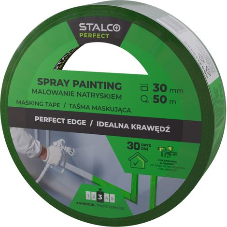 Cinta de enmascarar Stalco para pintura en aerosol 30 mm x 50 m Perfecta (1/2)