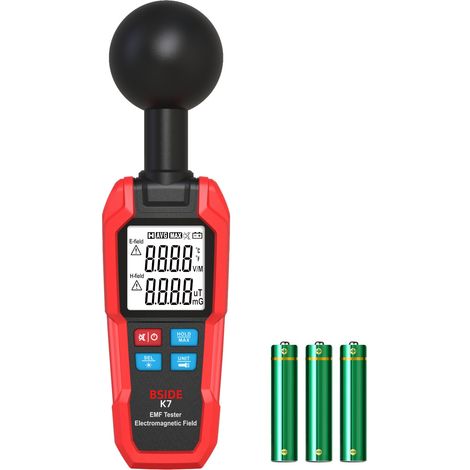K7 Détecteur de rayonnement électromagnétique numérique avec grand écran LCD portable pour la maison, le bureau, les inspections électromagnétiques extérieures et la chasse aux fantômes (1/5)
