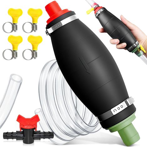 Pompe manuelle Carburant XL Pompe de Siphon à Main Universelle Pompe Transfert Liquide l'eau avec Tuyau Résistant au Carburant de 2,5m pour Essence Gaz Diesel Huile Eau Réservoir de Poissons (1/5)