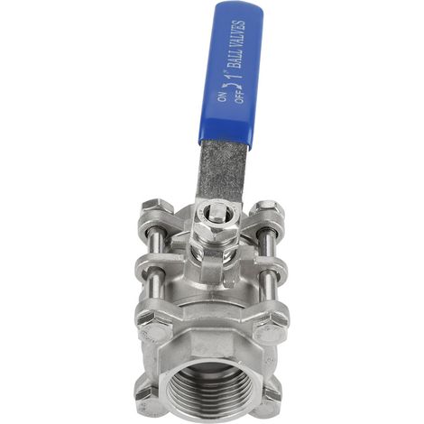 Dreiteiliges Kugelventil mit vollem Durchgang, Innengewinde, Edelstahl 304, 1" NPT, 1000 WOG (1/5)