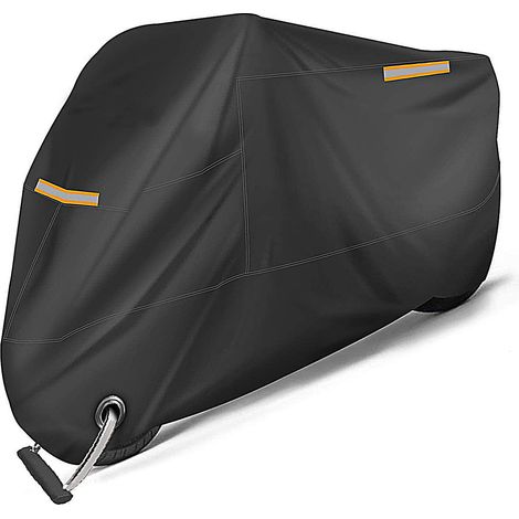 Sollbry Motorrad-Schutzhülle, wasserdichte Outdoor-Motorradabdeckung XL-Abdeckung mit reflektierendem Streifen, Staub/Regen/Wind/Schnee/UV-beständige Motorradabdeckung (230 x 95 x 125 cm) (1/5)
