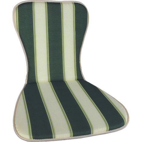 Cuscino in cotone  Grecia A Righe Verde e Bianco Per Sedia - Cm 48X78 H Spessore Cm 3