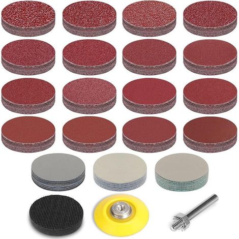 Disques de Ponçage Papier de Verre 50mm 190 Pièces Papier de Ponçage 2 Pouces Grain 40/60/80/100/120/150/180/240/320/400/600/800/1000/1200/1500/2000/3000/5000/7000 pour d'Automobile Meubles (1/5)