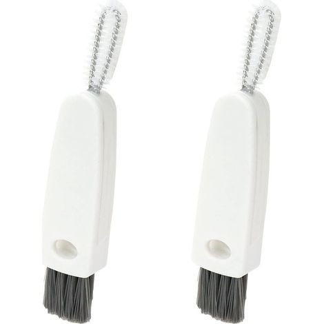 Paquet de 2 petites brosses de nettoyage de bouteilles d'eau 3 en 1, outil de nettoyage de biberons, brosse de nettoyage de carottes pour gobelet, blanc (1/5)
