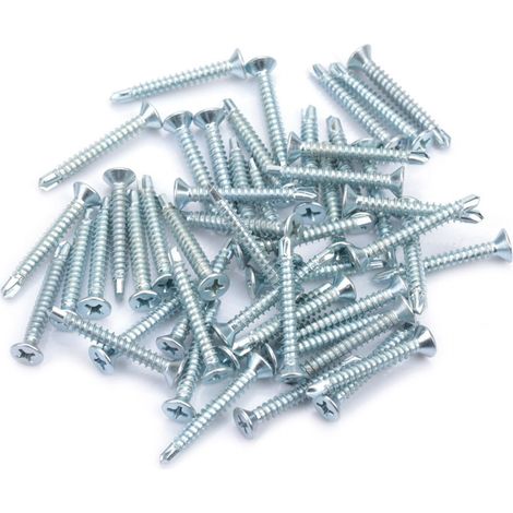 50pcs M4.2 Flat Head Self drilling Self tapping Screws Drilling Tail Screw Set (M4.225)
