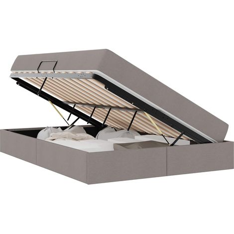 Maison Exclusive - Aufbewahrungsbett mit Matratze Taupe 140 x 200