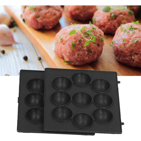Plat de cuisson universel pour machine à sandwich, plat de cuisson takoyaki à 9 trous, plat de cuisson à revêtement antiadhésif (1/5)